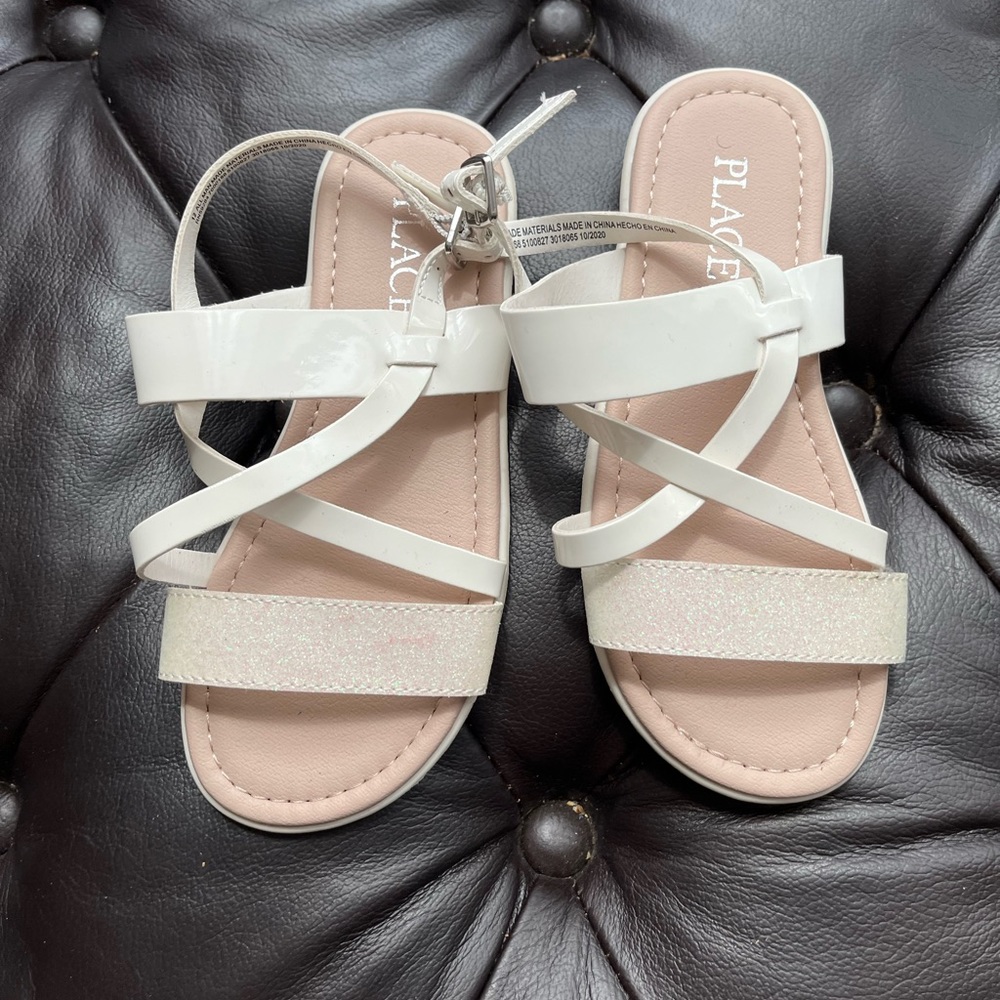Girls white sandals